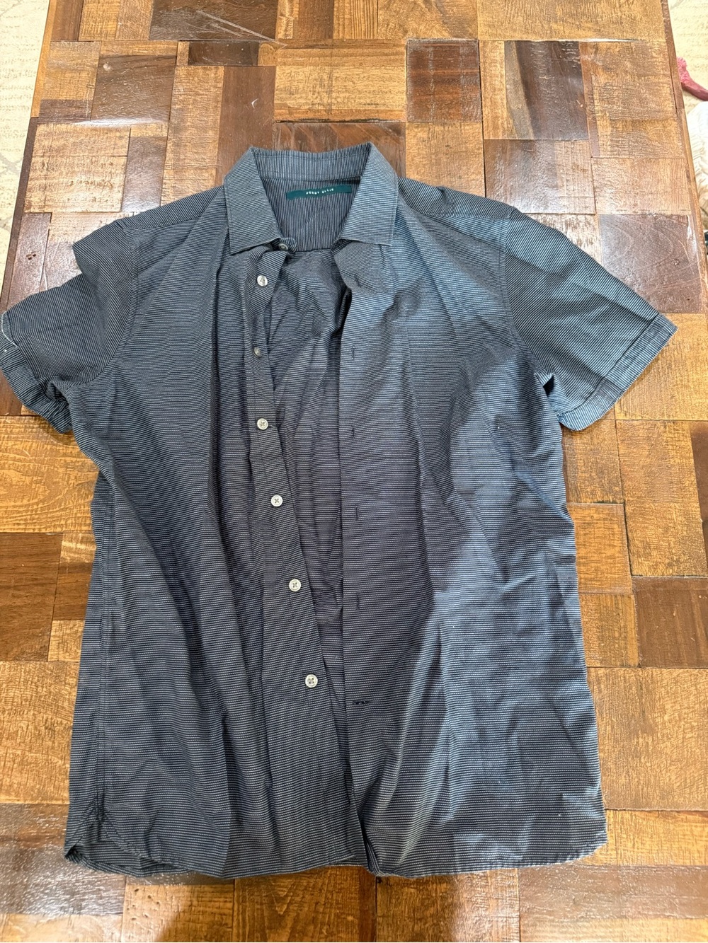 Perry Ellis Men's Short-Sleeve Button-Down Shirt - Dark Gray